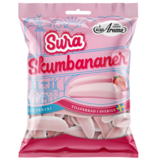 Aroma Sure Skumbananer Jordbær 95g