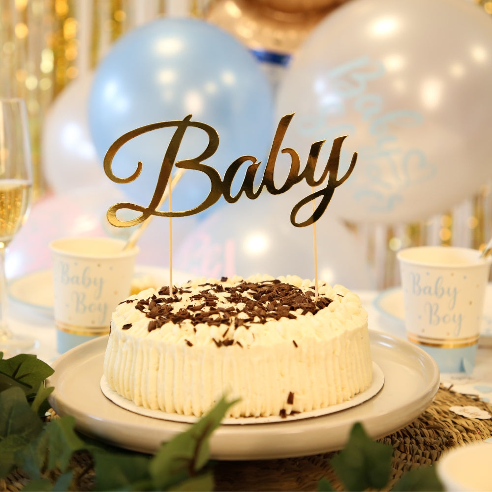 Kakedekorasjon Baby gullfarget