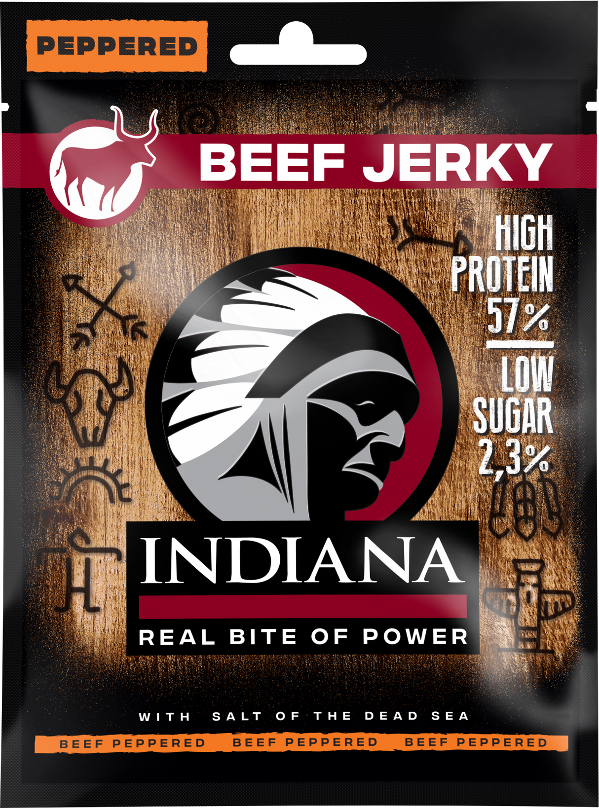Indiana Beef Jerky Peppered 25g