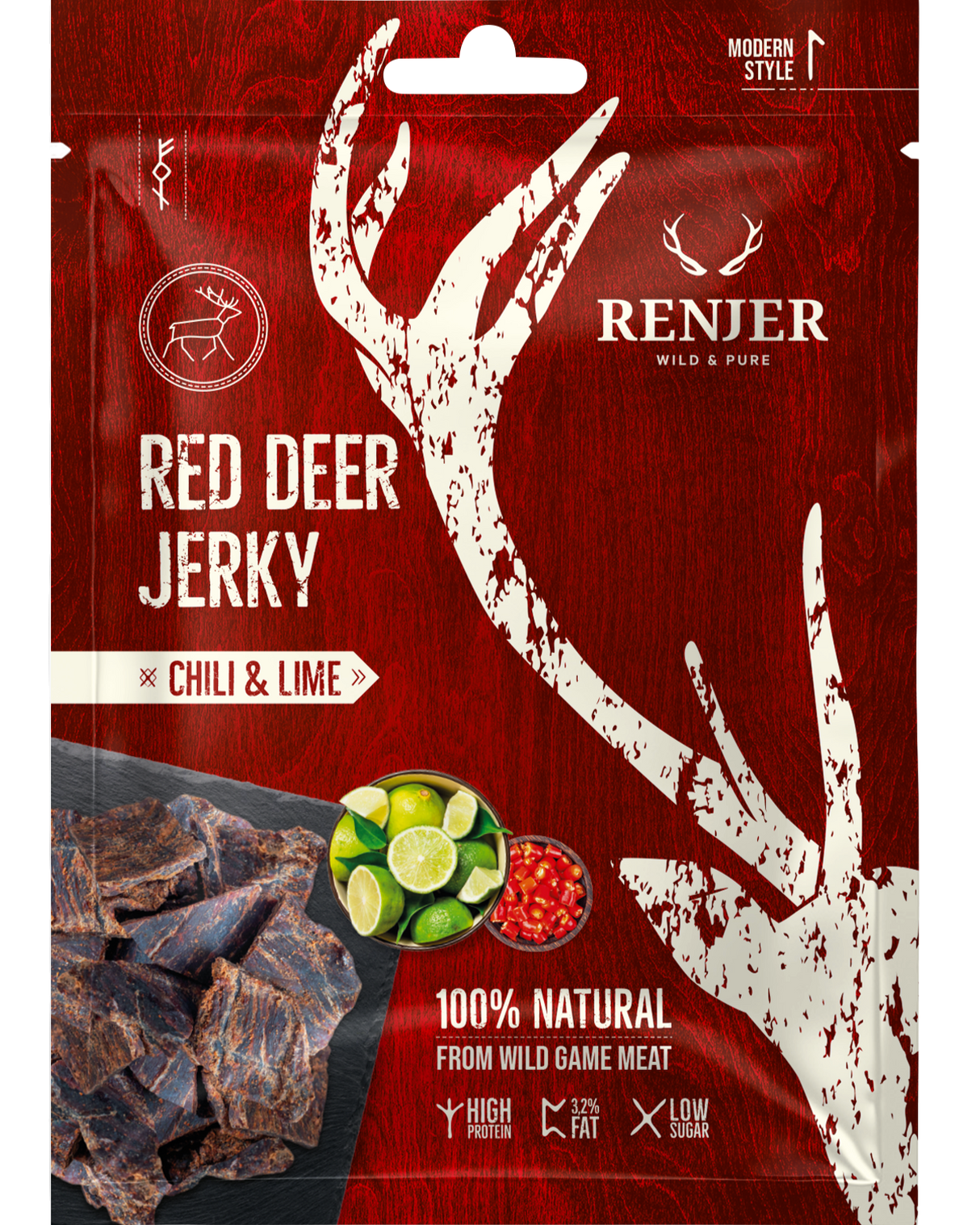 Renjer Hjort Jerky med Chili & Lime 25g