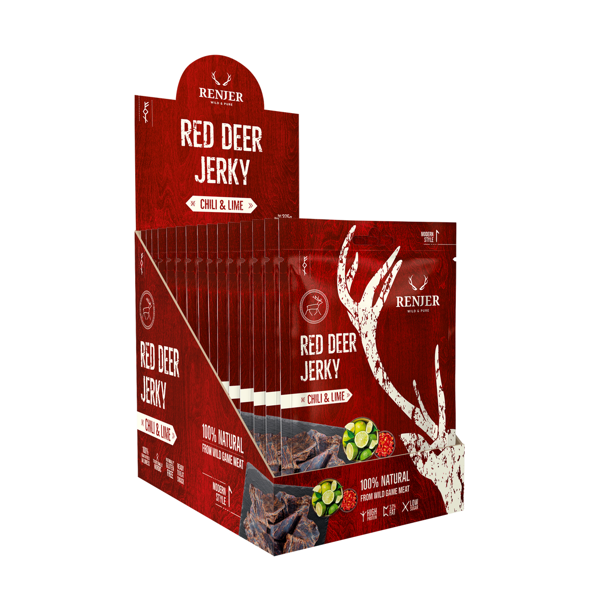 Renjer Hjort Jerky med Chili & Lime 25g