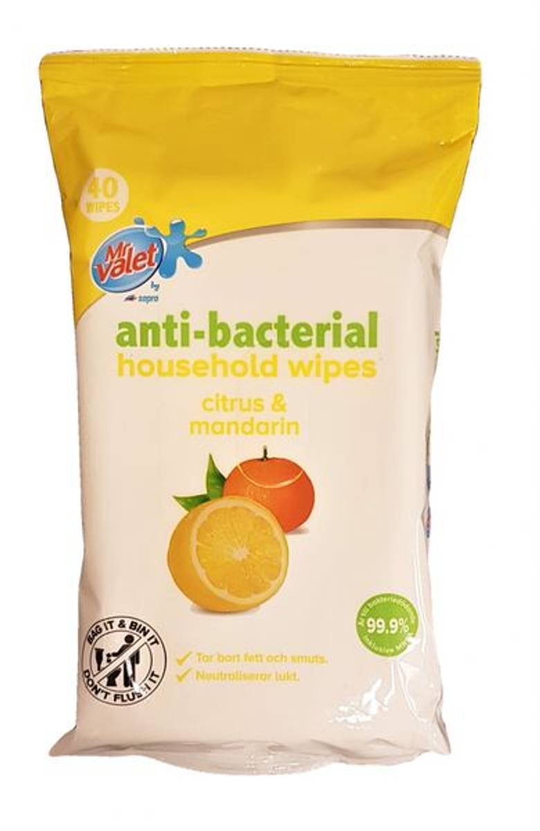 Antibakteriell Wipes 40pk