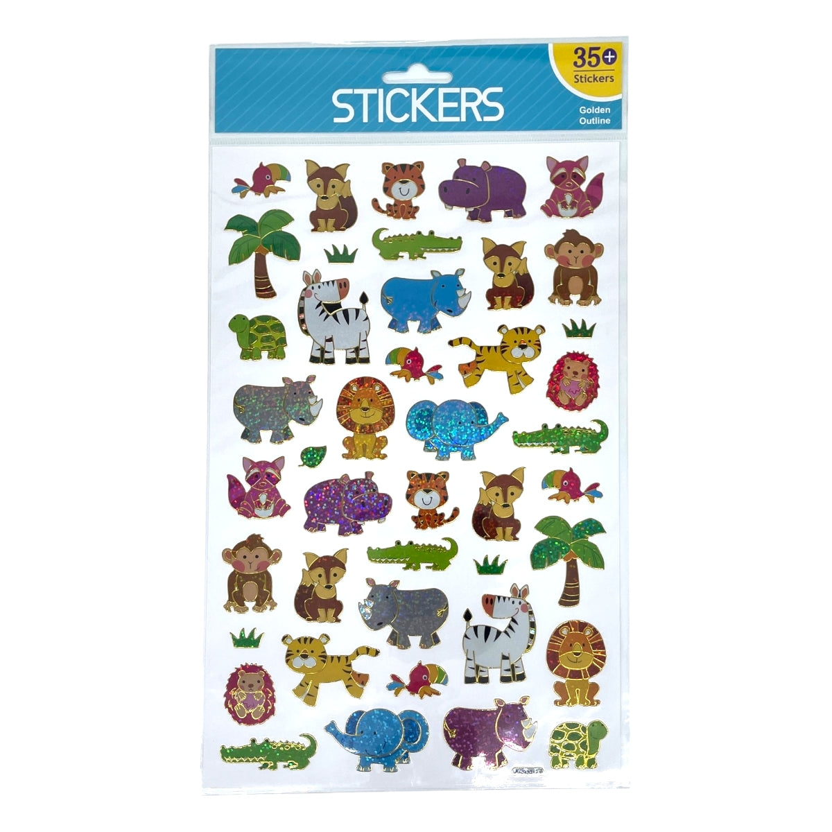 Klistremerker Dyr Glinsende 35stk