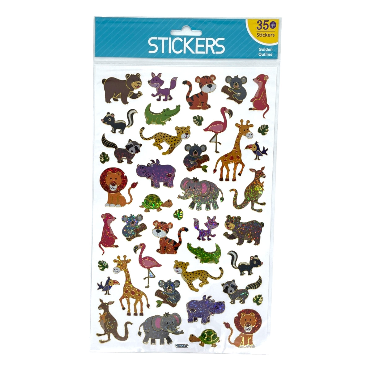 Klistremerker Dyr Glinsende 35stk