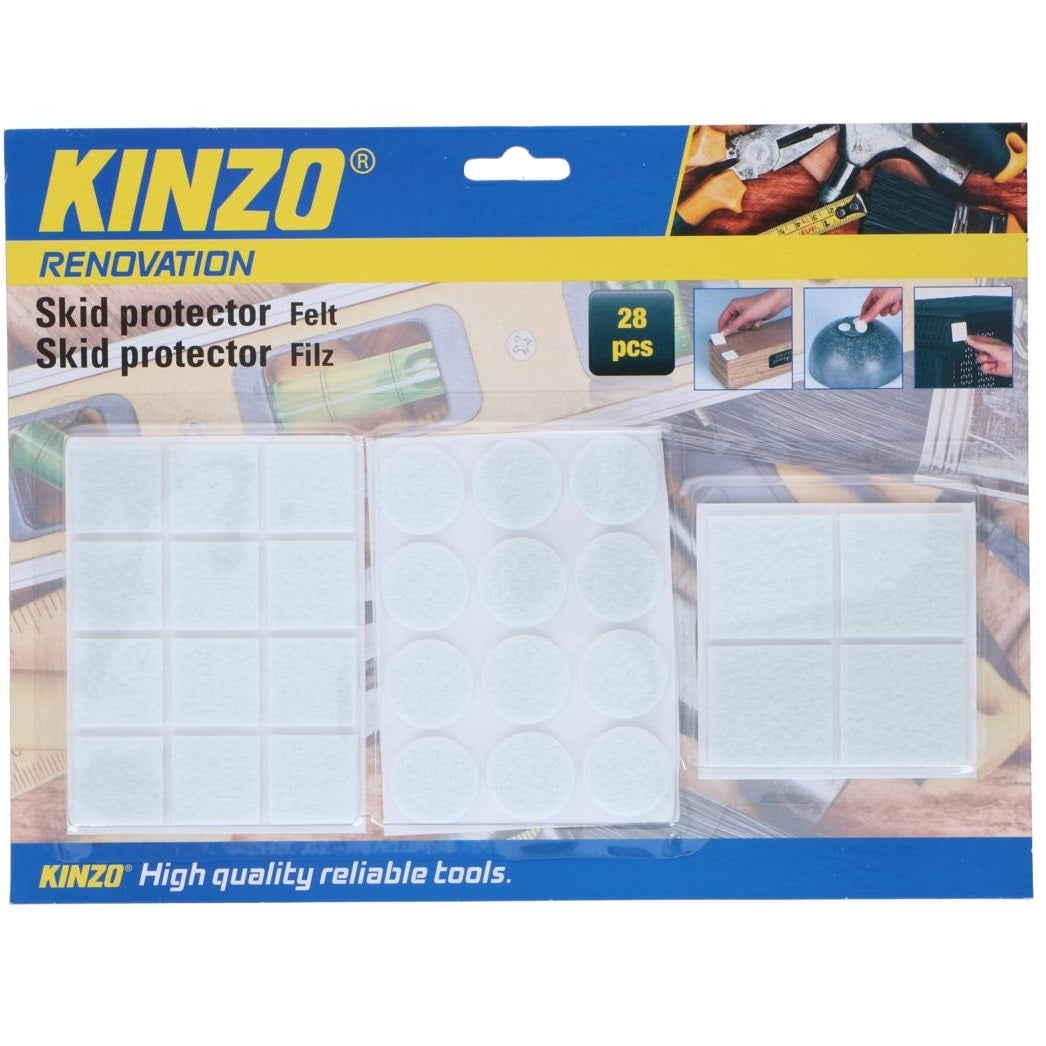 Kinzo Møbelknotter Filt 28 pk | Sort eller Hvit | Gulvbeskytter