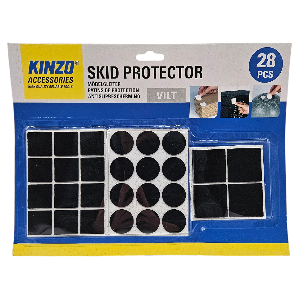 Kinzo Møbelknotter Filt 28 pk | Sort eller Hvit | Gulvbeskytter