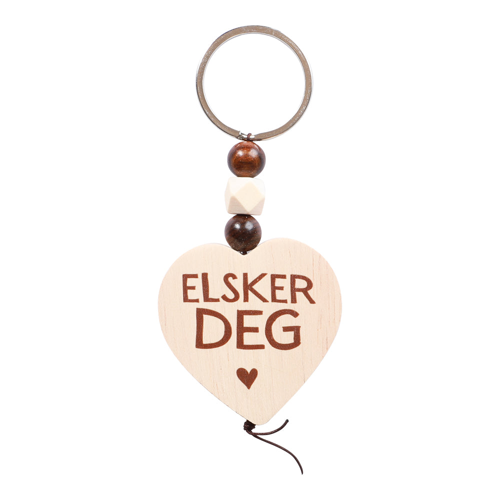 Nøkkelring med trehjerte | Elsker deg / Verdens Beste