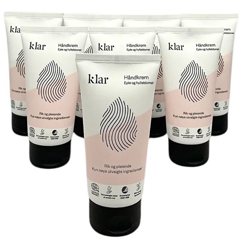 Klar Håndkrem Eple og Hylleblomst 8x75ml | Storpakk