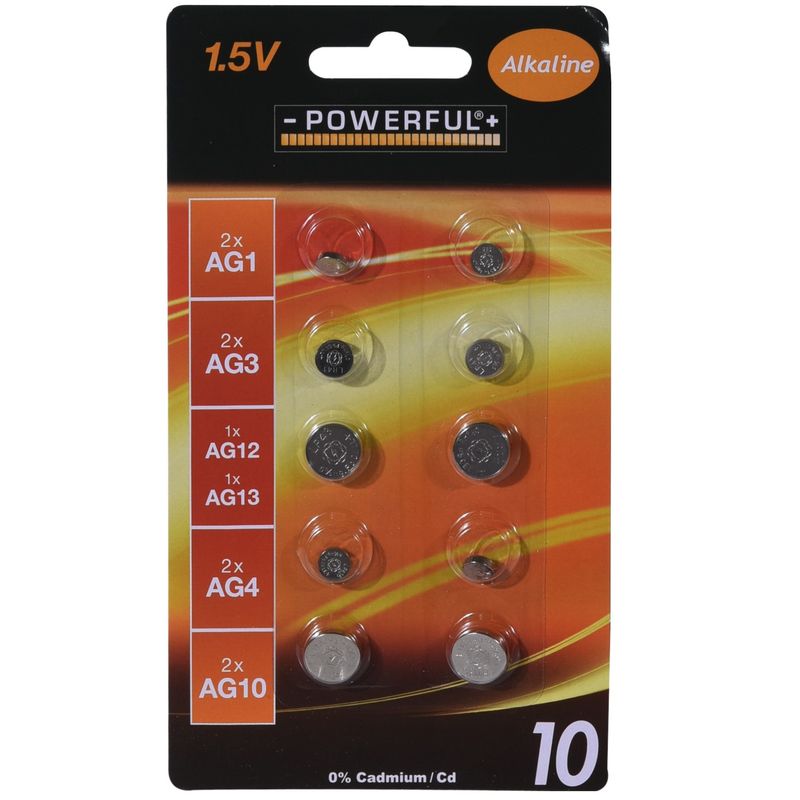 Batterier - Ulike Knappcelle Alkalisk 10pk