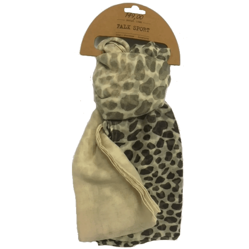 Skjerf dame hvit med sorte prikker | Geopard | Lett vår og høst