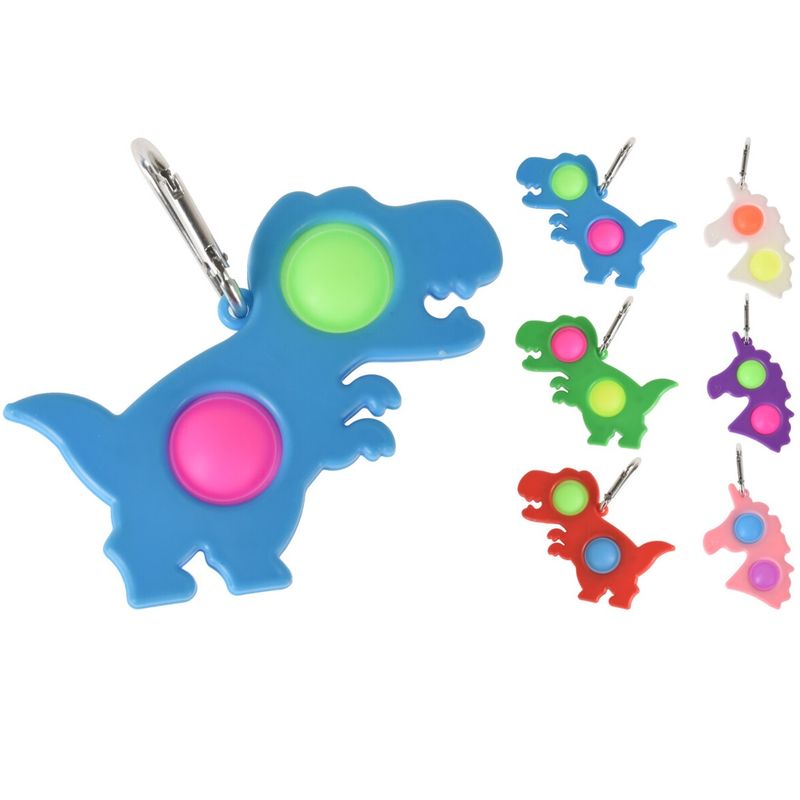 Pop it nøkkelring leke - Dinosaur/Enhjørning