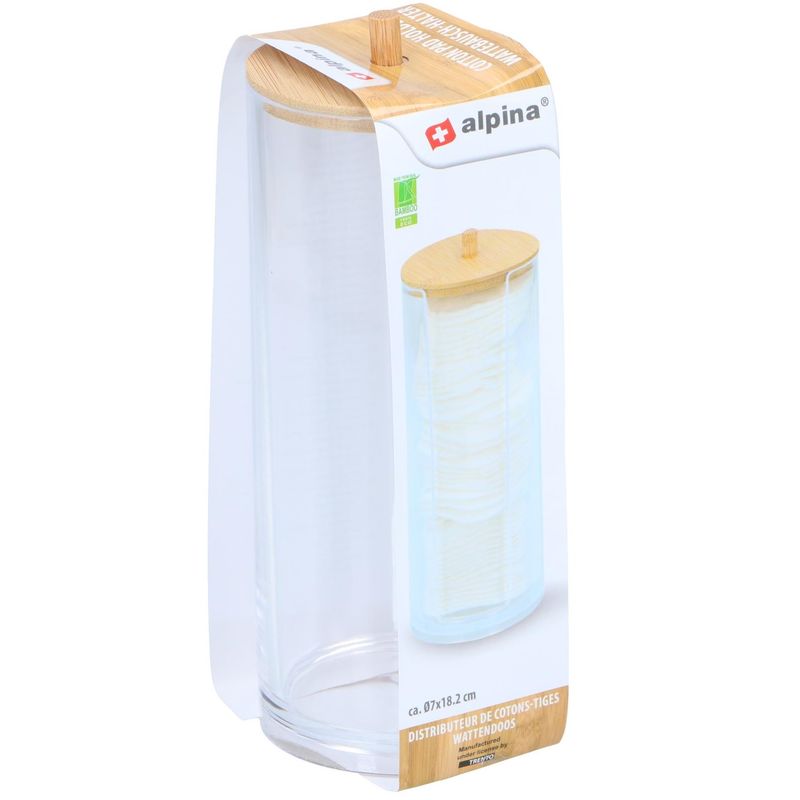 Alpina Bomullspadholder - Praktisk dispenser med bambuslok