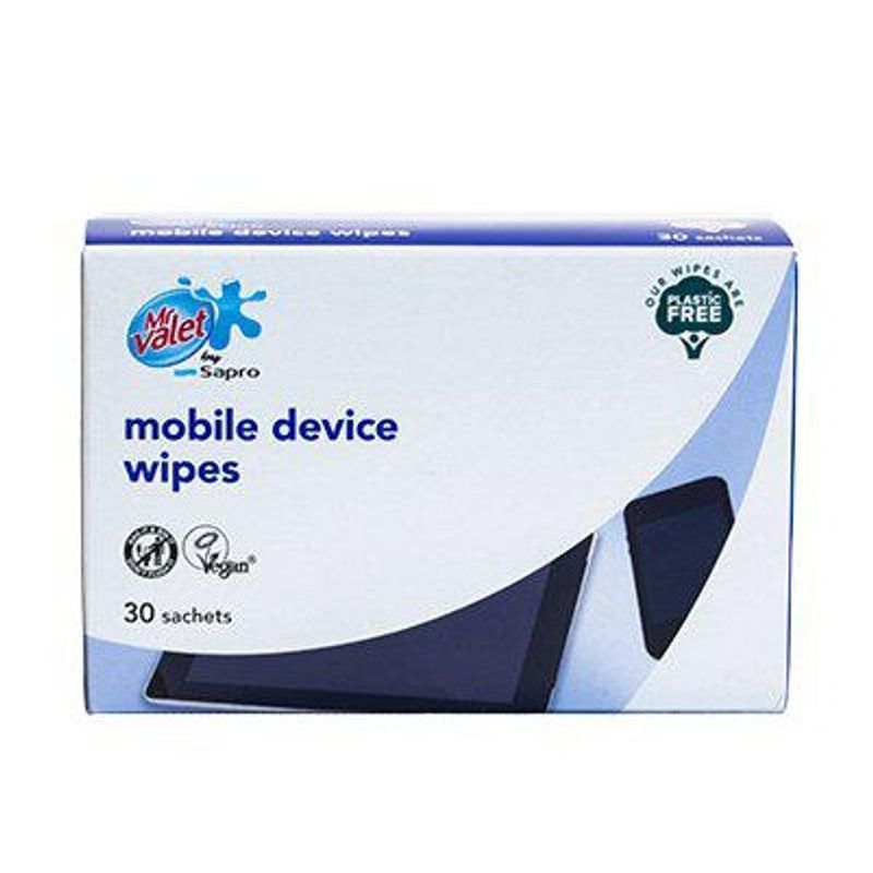 Mr. Valet Skjermrensservietter 30pk | Mobil Wipes