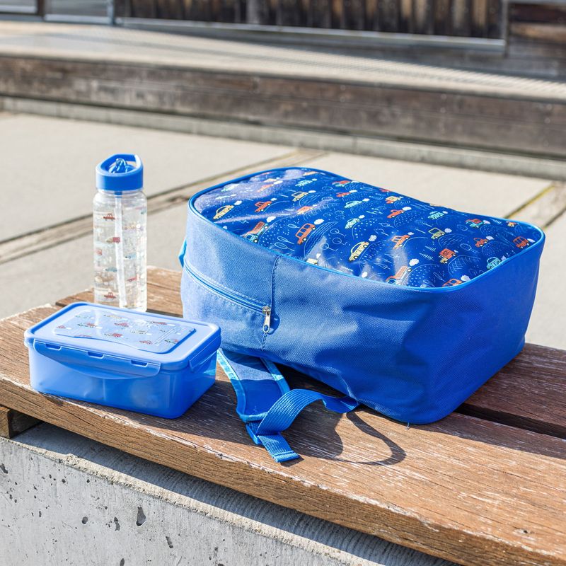 Sekk | Matboks | Flaske Blå Med Biler