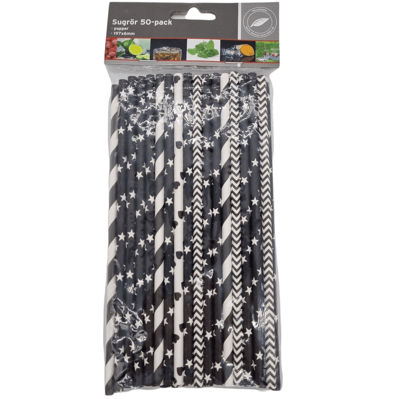 Pappsugerør 50pk