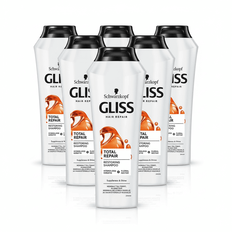 Gliss Total Repair Shampoo 6x250ml | Storpakk | Schwarzkopf