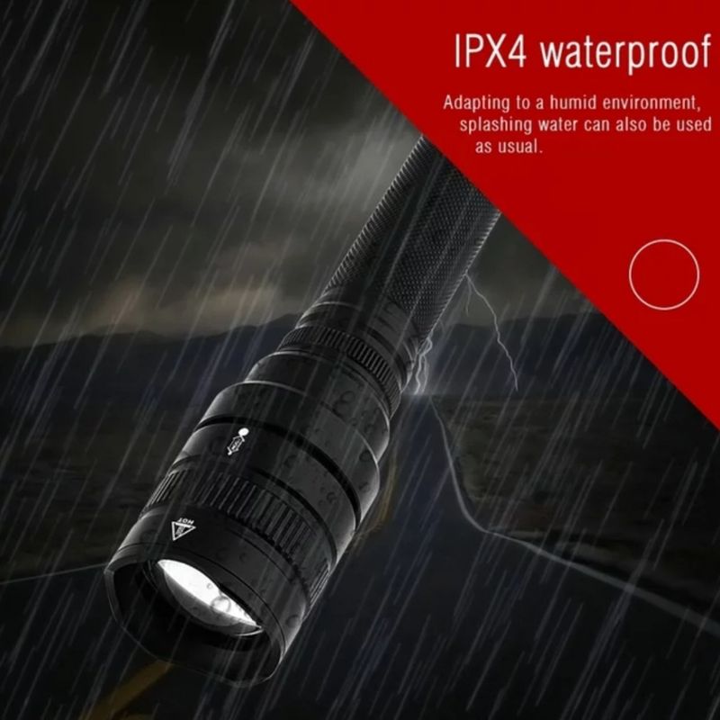 Kraftig Lommelykt 1800lm med batteri og lader