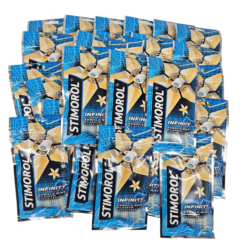 Stimorol Infinity Vanilla Mint 28x30g poser| Storpakk