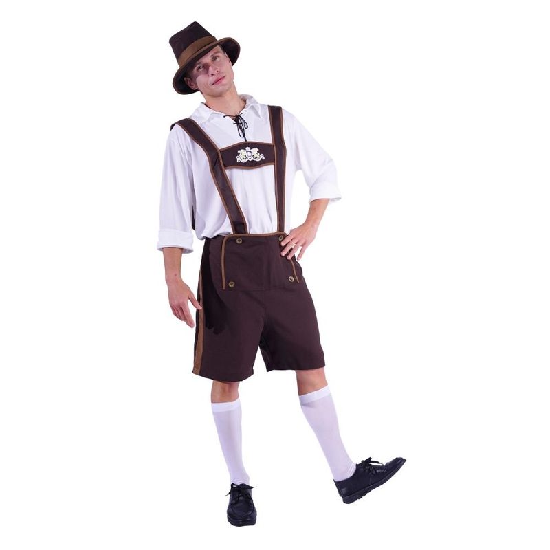 Oktoberfest kostyme menn | Lederhosen med hatt og skjorte