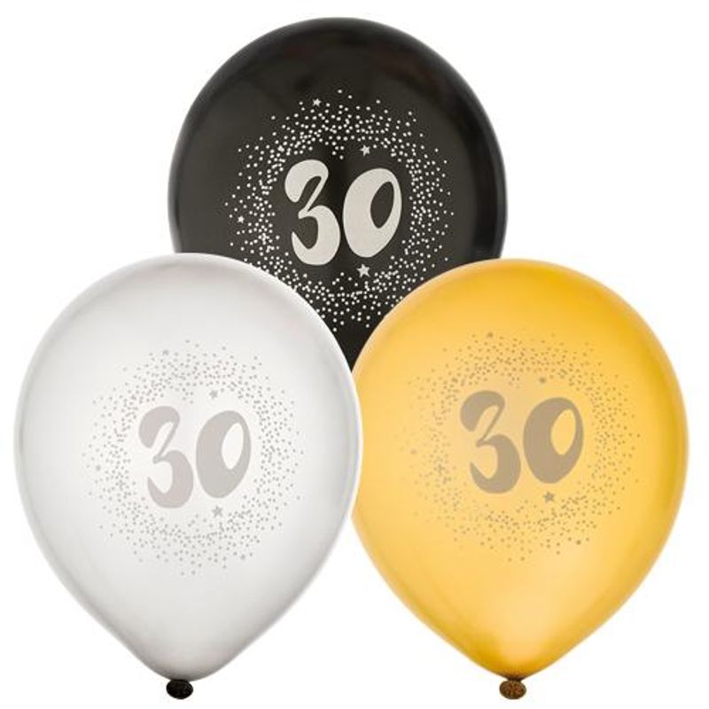 Ballongsett 30år 6pk