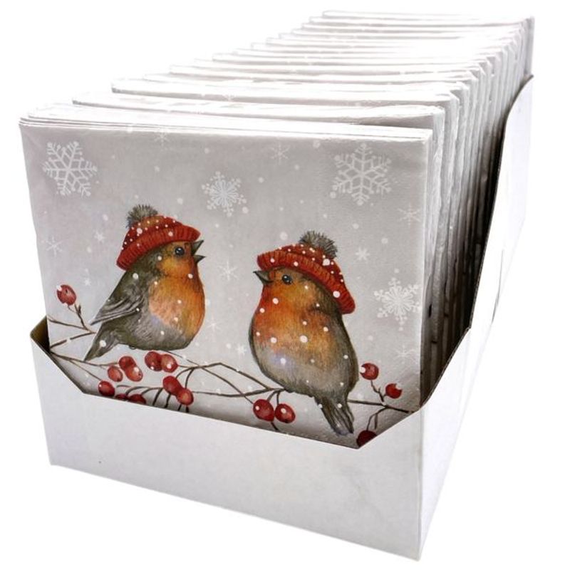 Vinterservietter Dompap 20pk