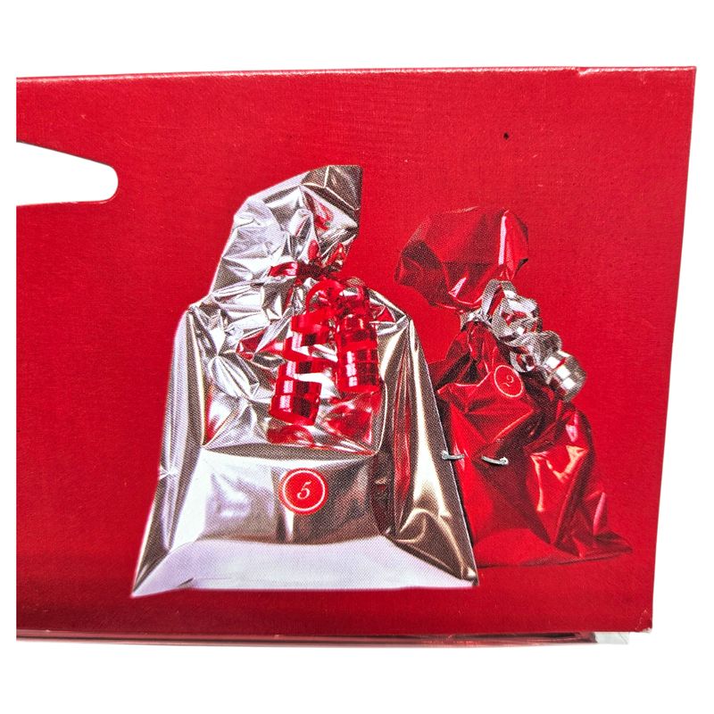 Kalendergaveposer 24stk med merking| Metallic rød og sølv