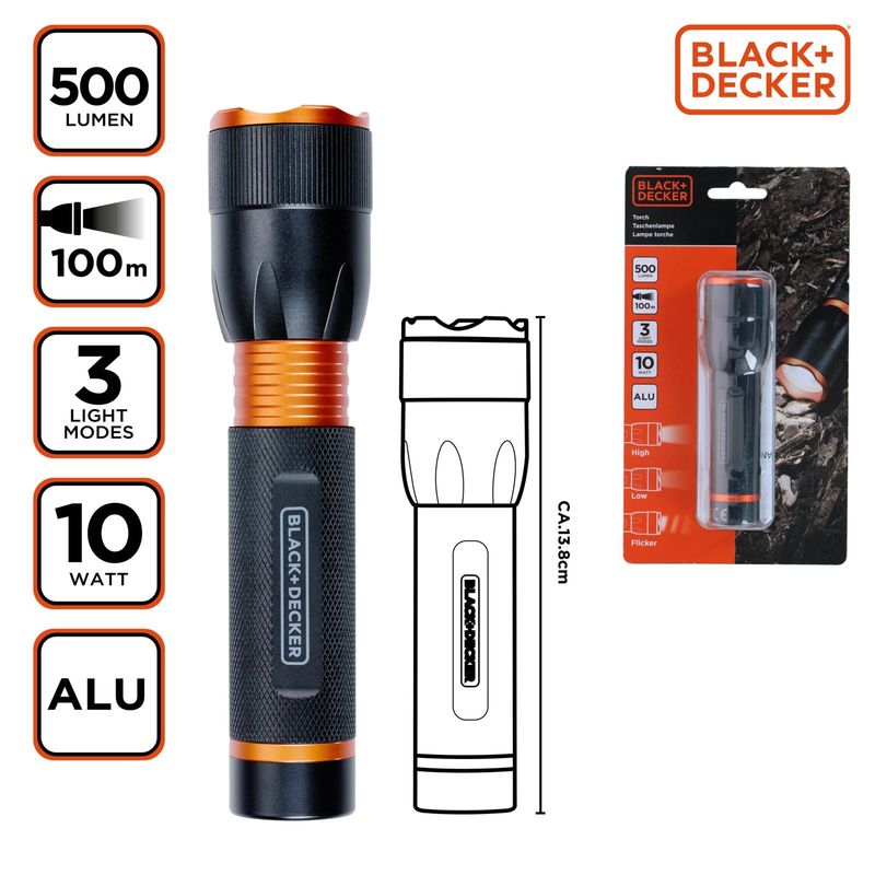 Black+Decker LED Lommelykt 500 Lumen
