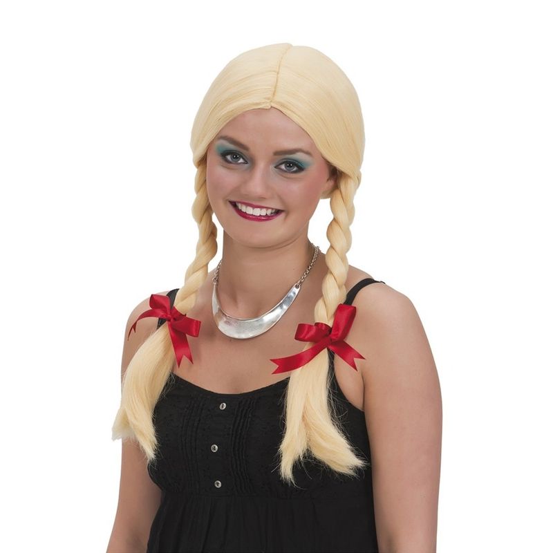 Blond Parykk med Fletter