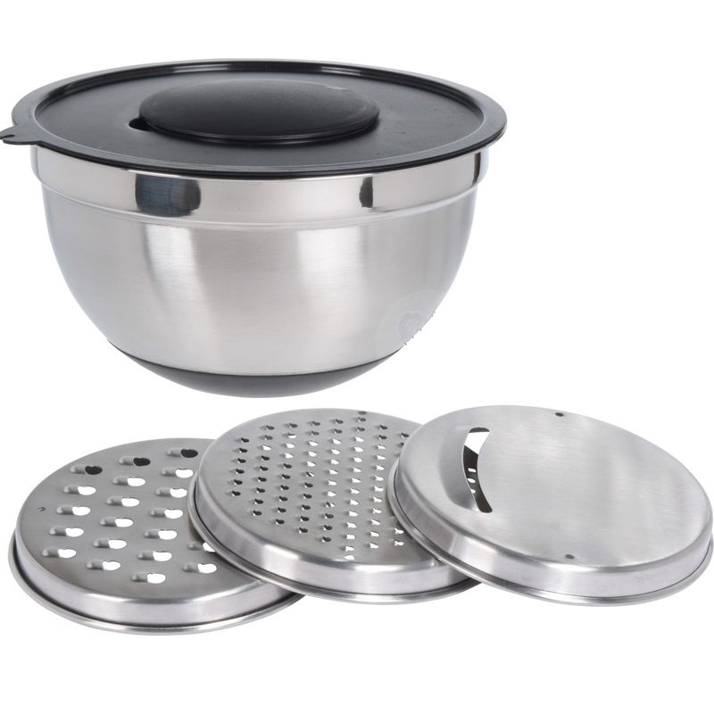 Miksebolle med Rivjern | Excellent Houseware | Rustfritt Stål 25cm