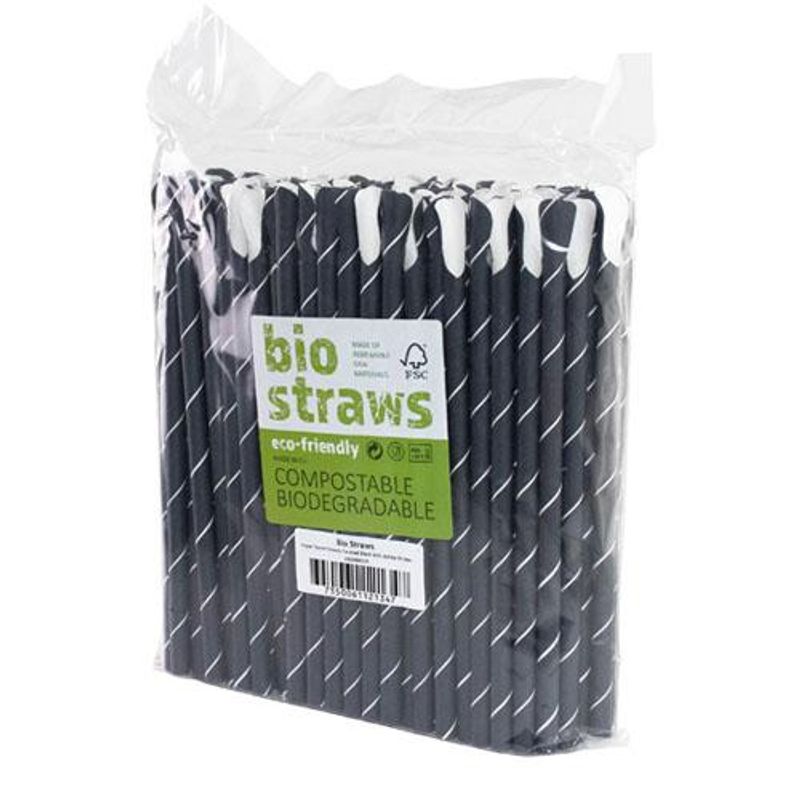 Cardboard straws with spoon 125 - pack