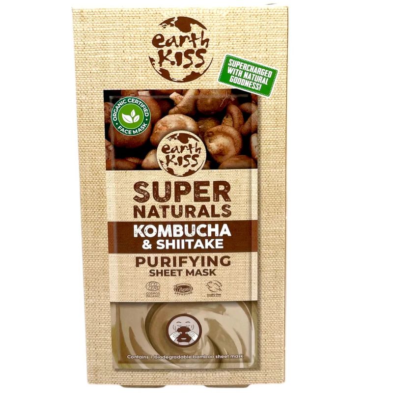 Earth Kiss Purifying Sheet Mask Kombucha & Shiitake 12pk