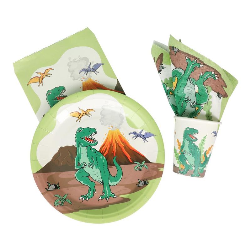 Borddekking Papp Dinosaurer | Kopp, Tallerken, Serviett