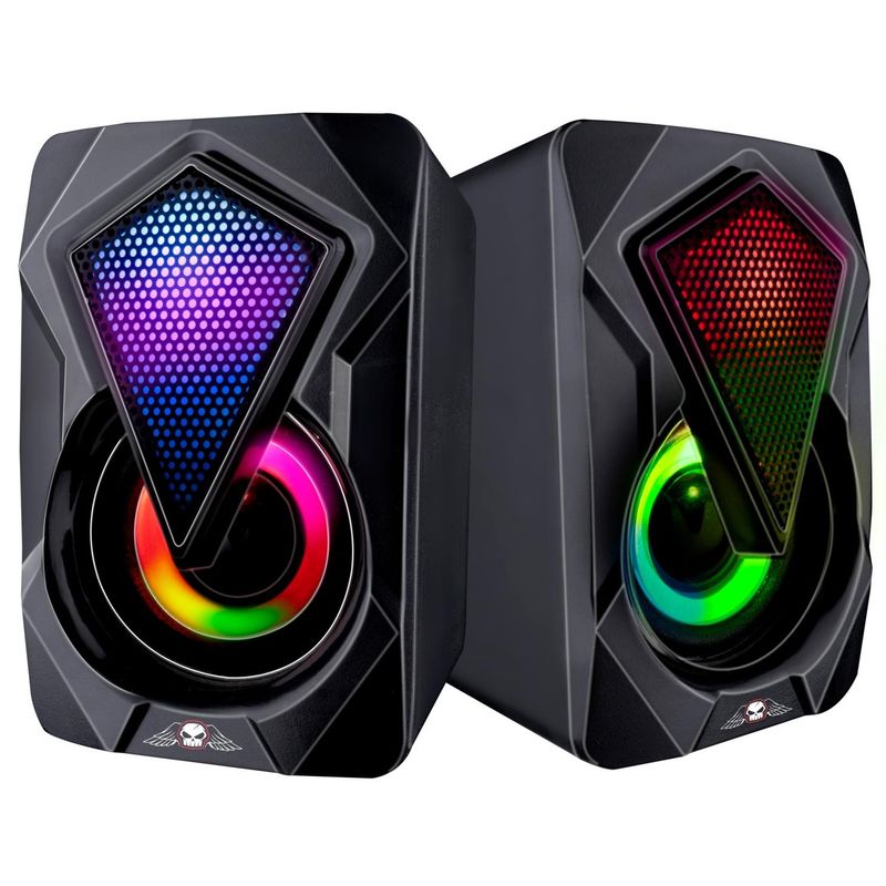 Gaminghøyttalere med RGB lys | No Fear kompakte PC - høyttalere