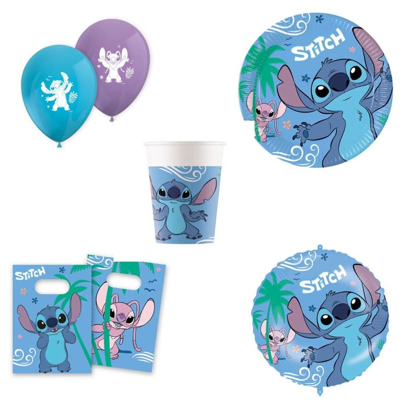 Stitch Borddekking | Servietter, kopper, tallerkener, ballonger og godteriposer