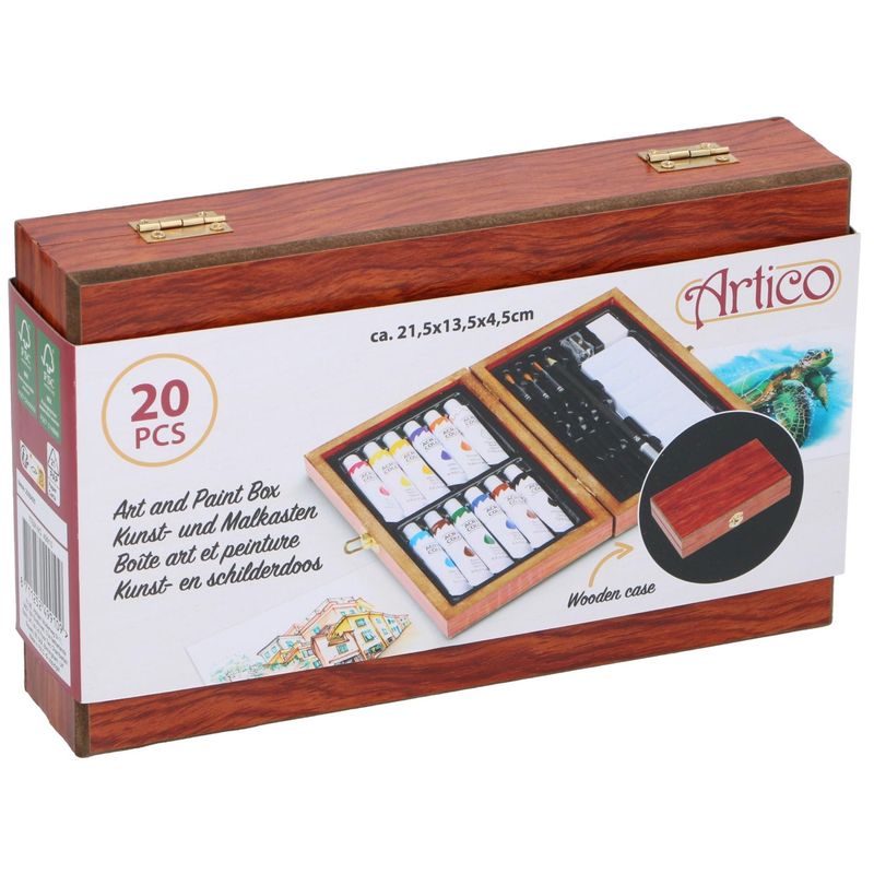 Artico Akryl Malingssett I Treboks 20deler