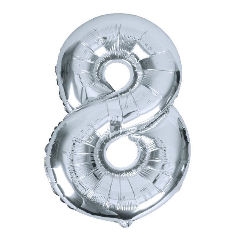 Store Tallballonger Sølv 78cm