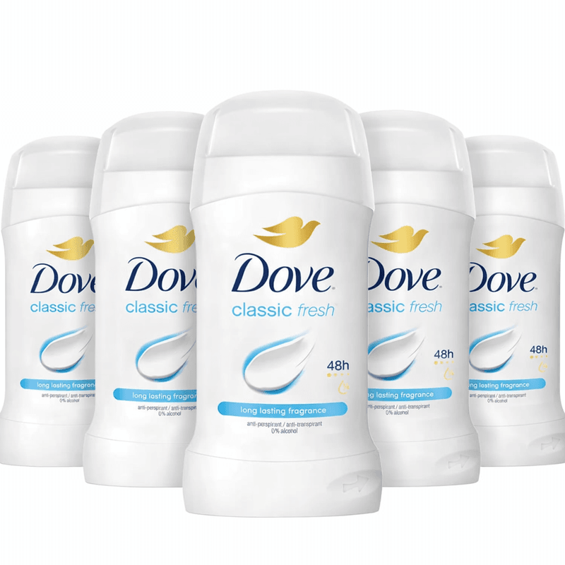 Dove Classic Fresh Deo Stick 6x50ml | Storpakk | 48t Beskyttelse
