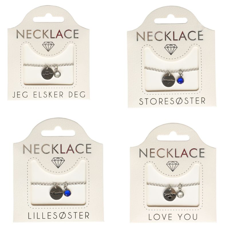 Personlig smykke med tekst og krystall | Gavetips