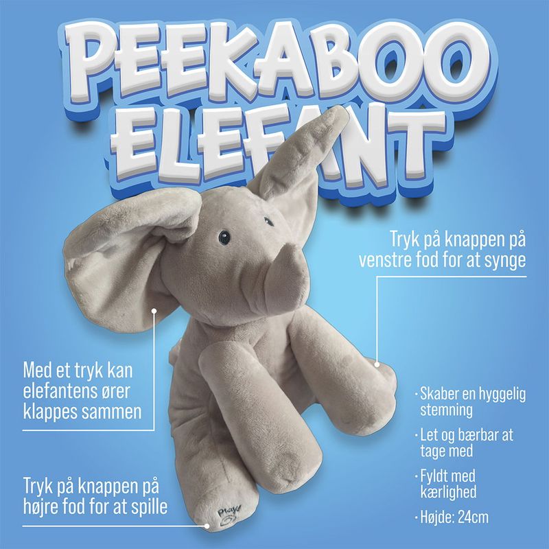 Interactive Peekaboo - elephant | Moving ears & music
