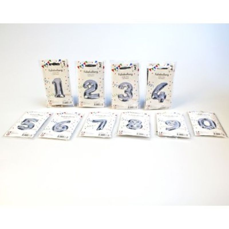 Store Tallballonger Sølv 78cm