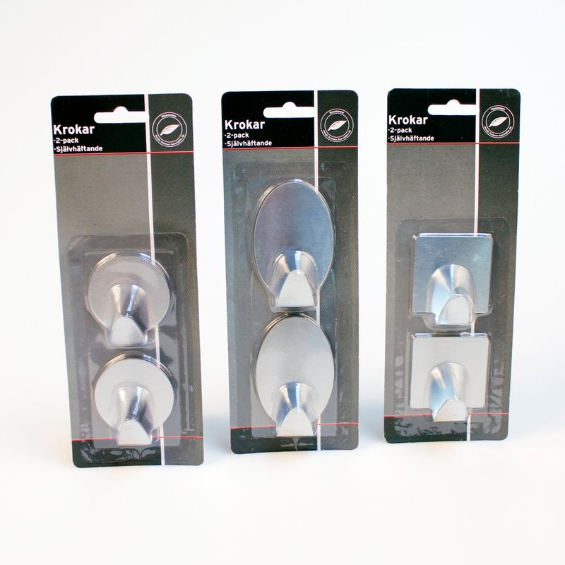2pk Selvklebende Kroker| 3ass