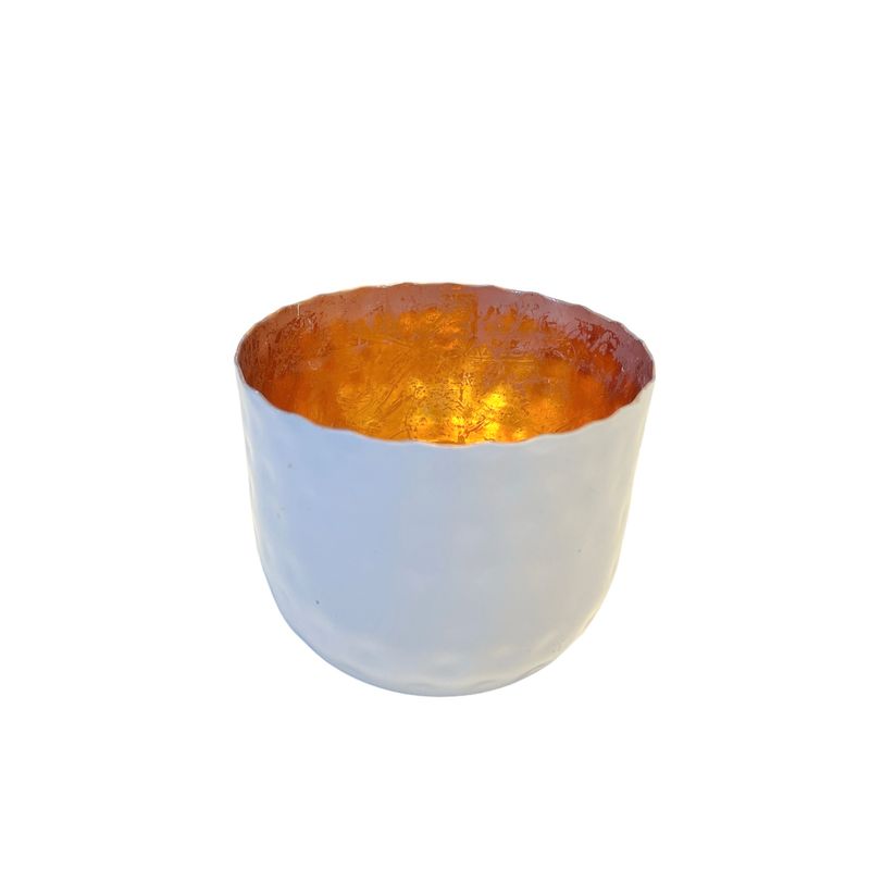 Telysholder 7cm hvit kobber