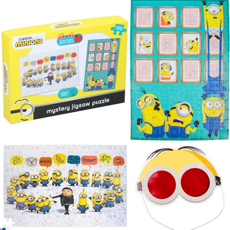 Minions Mystery Jigsaw puslespill 150 brikker | Dobbeltsidig