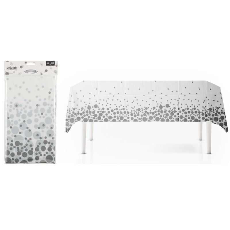 Bordduk Plast 220x130cm Sølv