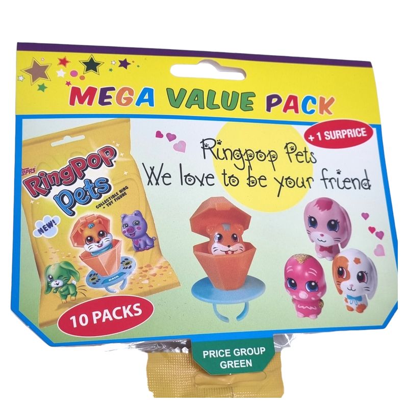 10pk Ring Pop Pets (Storpakk)