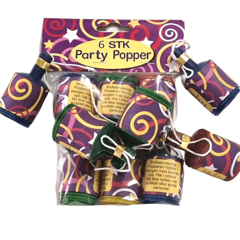 Party poppers 6pk | Perfect for parties and celebrations