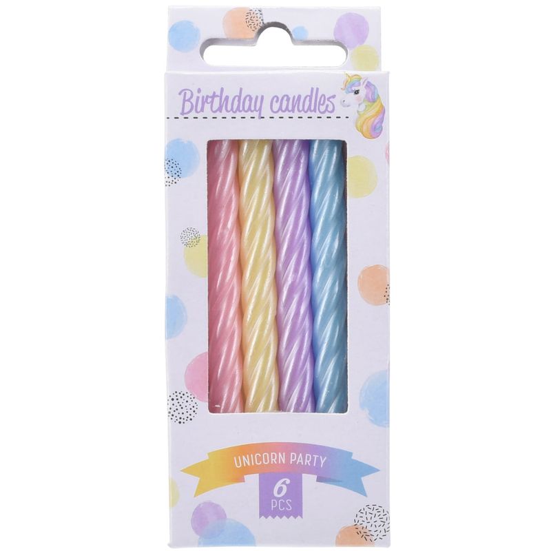 Kakelys Vridde 6pk Enhjørning Fargemiks