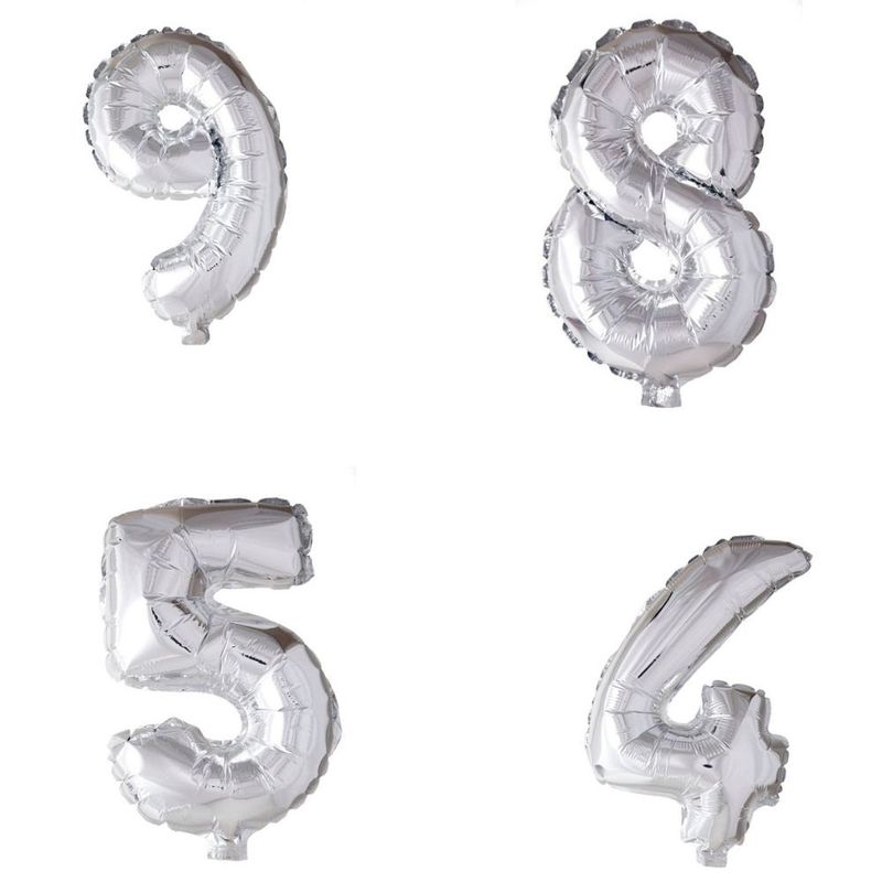 Tinka Folie Tallballonger Sølv 41 cm