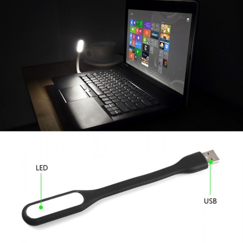 USB Lampe Sort/Hvit