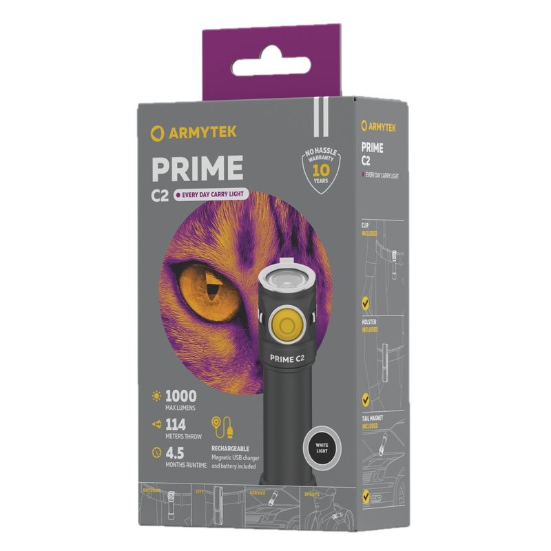 Armytek Prime C2 1000lm Lommelykt Magnet USB